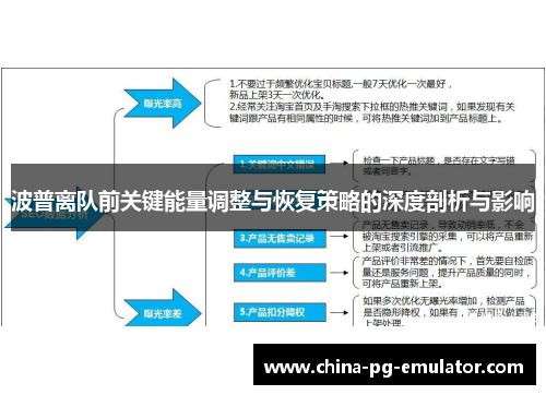 波普离队前关键能量调整与恢复策略的深度剖析与影响